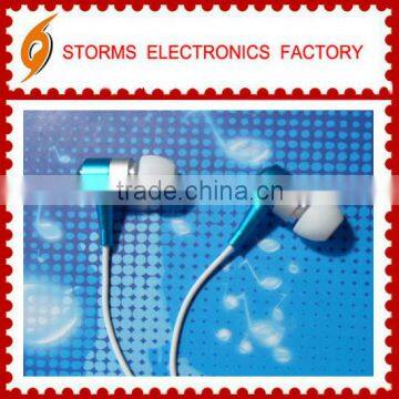 Fashion Metal blue Earphones with deep bass inear headphone