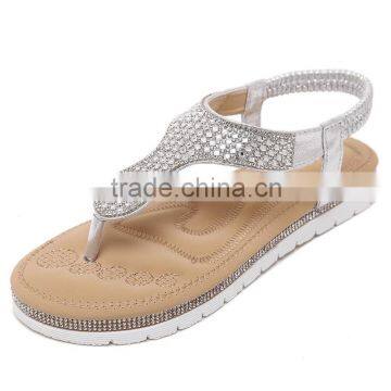 2016 new European female sandal Rhinestone fashion large size shoes