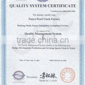 quality system certificate