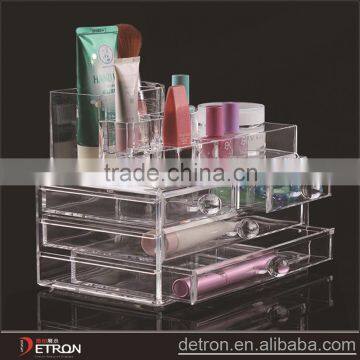 Acrylic countertop storage drawer makeup rack