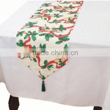 100% polyester christmas printed table runner cloth fabric home textile alibaba china