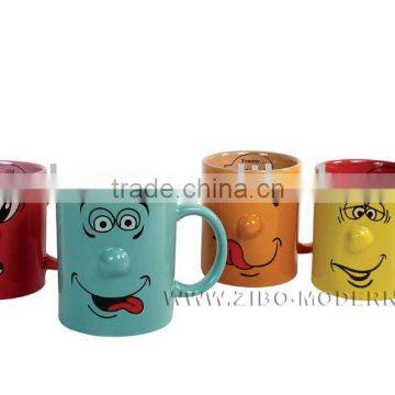 2-tone coloring nose mug with imprint