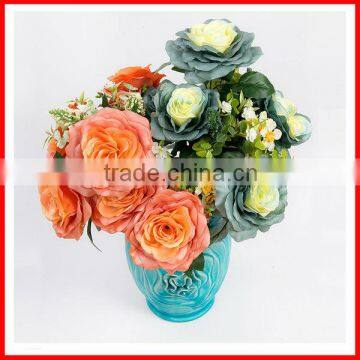 Decorative artificial table flowers/newest artificial rose flower