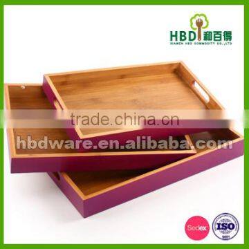 High Quality Wood Bamboo Food Serving Tray for Hotel photo-3