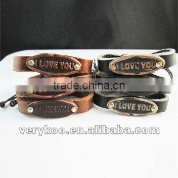 Fashion Words Leather Promotions Bracelets Jewelry FCA-15145