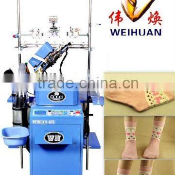 6F advanced single cylinder pile and flat sock hosiery machine(3.75 inch)