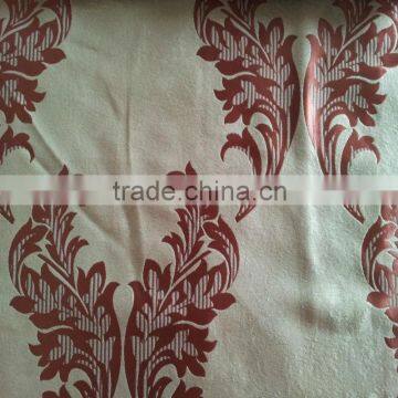 Luxury Baroque Feather Design Fleece Base Blackout Jacquard Curtain Fabric