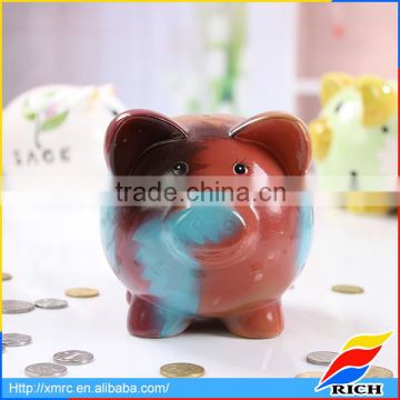 Pig shaped cheap money box ceramic paint piggy bank for money