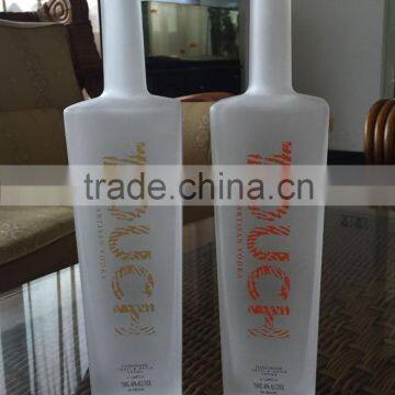 High Quality Logo Decal Frosted Vodka Glass Bottles Wholesale