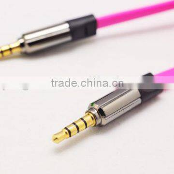 Audio aux cable 3.5mm male plug connector for earphone,4 pole audio jack