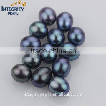 9-10mm teardrop shape peacock black AAA real pearl price