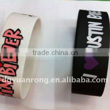 Wide Silicone Wristbands with cutomed pattern