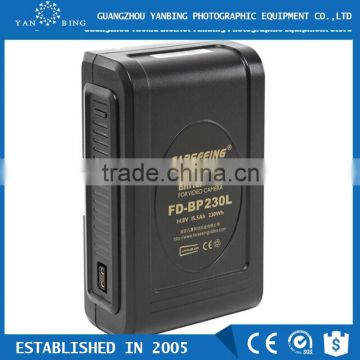 Professional broadcast battery BP-230 15500mAh five-level LED display V mount battery for camcorder