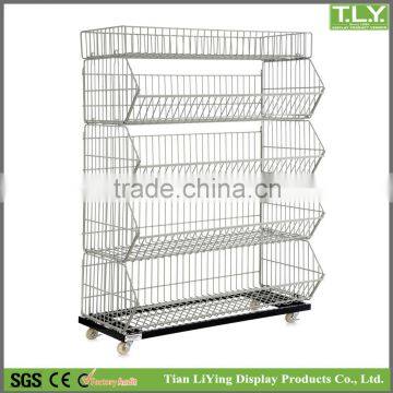 SSW-CM-601 Mountable Store Wire Mesh Basket Shelf / Store Basket Shelving Manufacturer China
