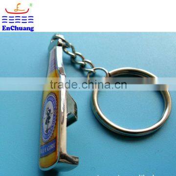 OEM bottle shape bottle opener,zinc alloy opener with keyring