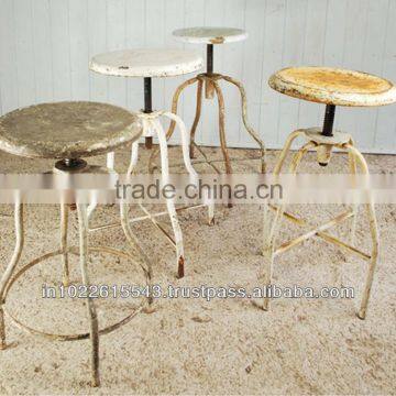 antique metal industrial bar stools, industrial stool adjustable