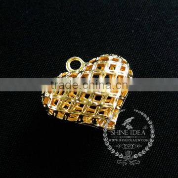 17mm Gold Plated Heart Pendant Charm DIY Earrings Chandelier Jewelry Supplies 1850249 photo-2