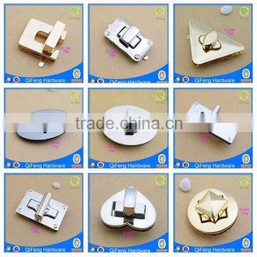 QF-2218 Turn Lock Purse Hardware Gold and Black Color Combination