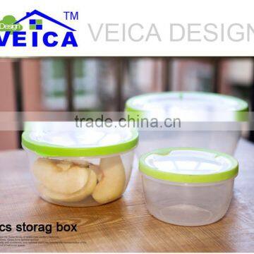 Hot sale 3pcs food and fruit storage boxes ,plastic storage boxes,3 color for choice