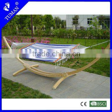 Fabric Double Wooden Hammock With Frame