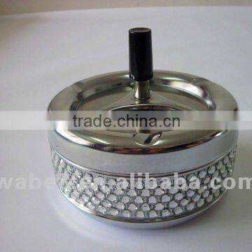 metal table ashtray with crystal