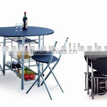 Black Extending Versatile Steel Dining Table