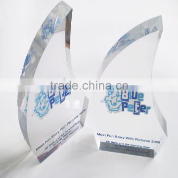 Top quality Luxury Layered wooden trophy base/ acrylic award