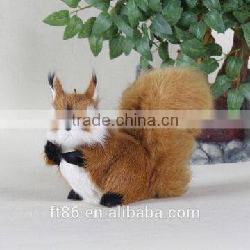 Mini size plush artificial fake fur brown squirrel toy