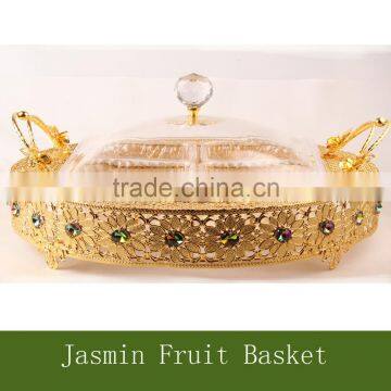 15cm*15cm Hollow Fruit Tray,Gold Plated Basket For Decoration