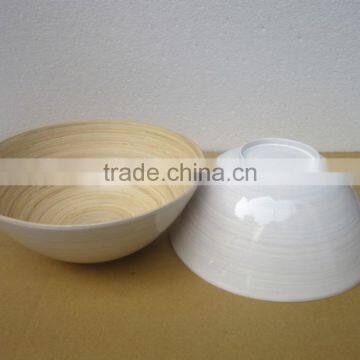 White Lacquer Outside Bamboo Bowl for Kitchenware From Leading Vietnam Company photo-5