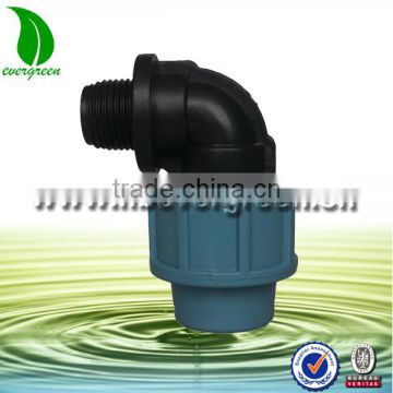 pp compression pipe fitting 90 degree male elbows