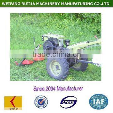 Diesel radiator / water-cooled walking tractor with lawn mower for sale, cheap price field mower, lawn mower tractors !