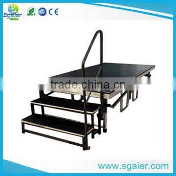 Hotel Used Red Color Carpeted Metal Steel Foldable Stage photo-6