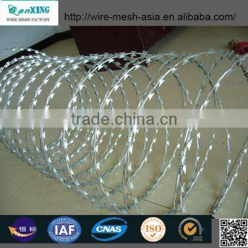 Cross Type Concertina Razor Wire Barbed Tape