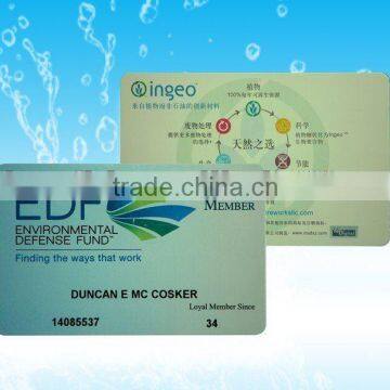 2015 newest displayed Eco-friendly PLA card