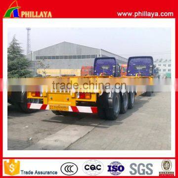 3 axles 40ton 20ft low price flat bed container 40ft container truck for transport trailer