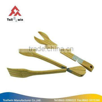 high quality bamboo multifunction kitchen tongs