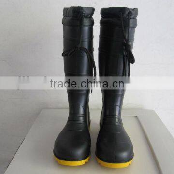Black Warm Winter PVC Rain Boots With Steel Toe for Farming and Industry photo-2