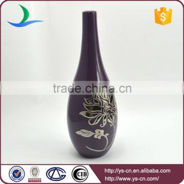 Electroplated sliver flower design outdoor decorative vases