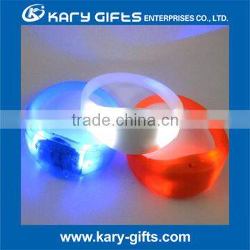 Customized Logo Sound Activated LED Glow Wristband Lighting LED Silicone Bracelet photo-2