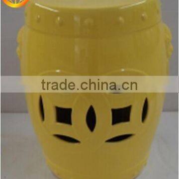 modern yellow chinese porcelain stool chair