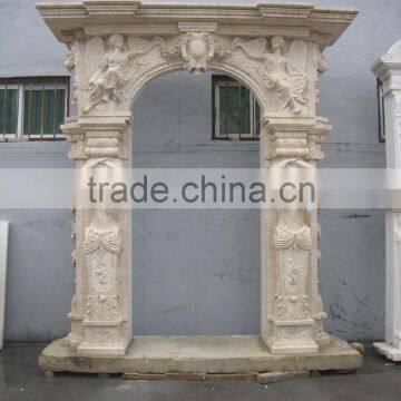 Yellow Travertine Stone Arch Marble Door Frame photo-2