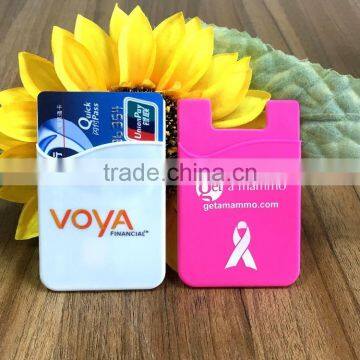 Cuntom Made 3M Adhesive Smart Phone Pocket/silicone Phone Card Holder