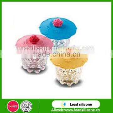 Colorful Rose Shape Silicone Cup Lid/Mug Lid With Silicone