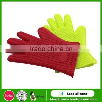 2017 HOTcolorful kitchen silicone cooking glove oven fireproof silicone gloves