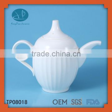 hot sale new design customized ceramic teapot,ceramic tea pots for restaurant,chaozhou OEM teapot,white porcelain tea pot