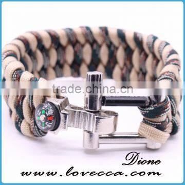 Newest Multifunctional Paracord Survival Bracelet With Scraper/fire Flint/bottle Opener/compass photo-3