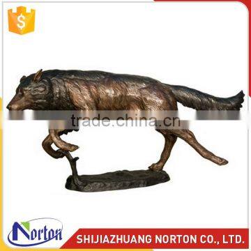 Life size bronze running wolf sculpture for sale NTBH-042LI