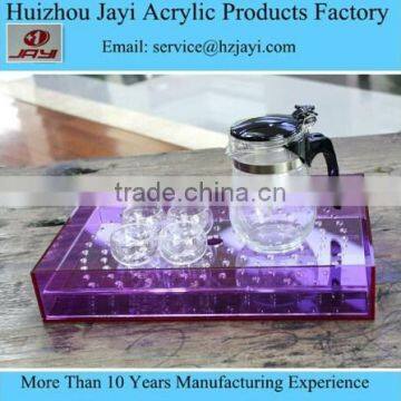 China supplier wholesale acrylic tea set with stand,clear glass tea set