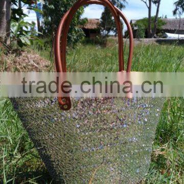 Eco Friendly Natural Bamboo Sequin Basket With Liner